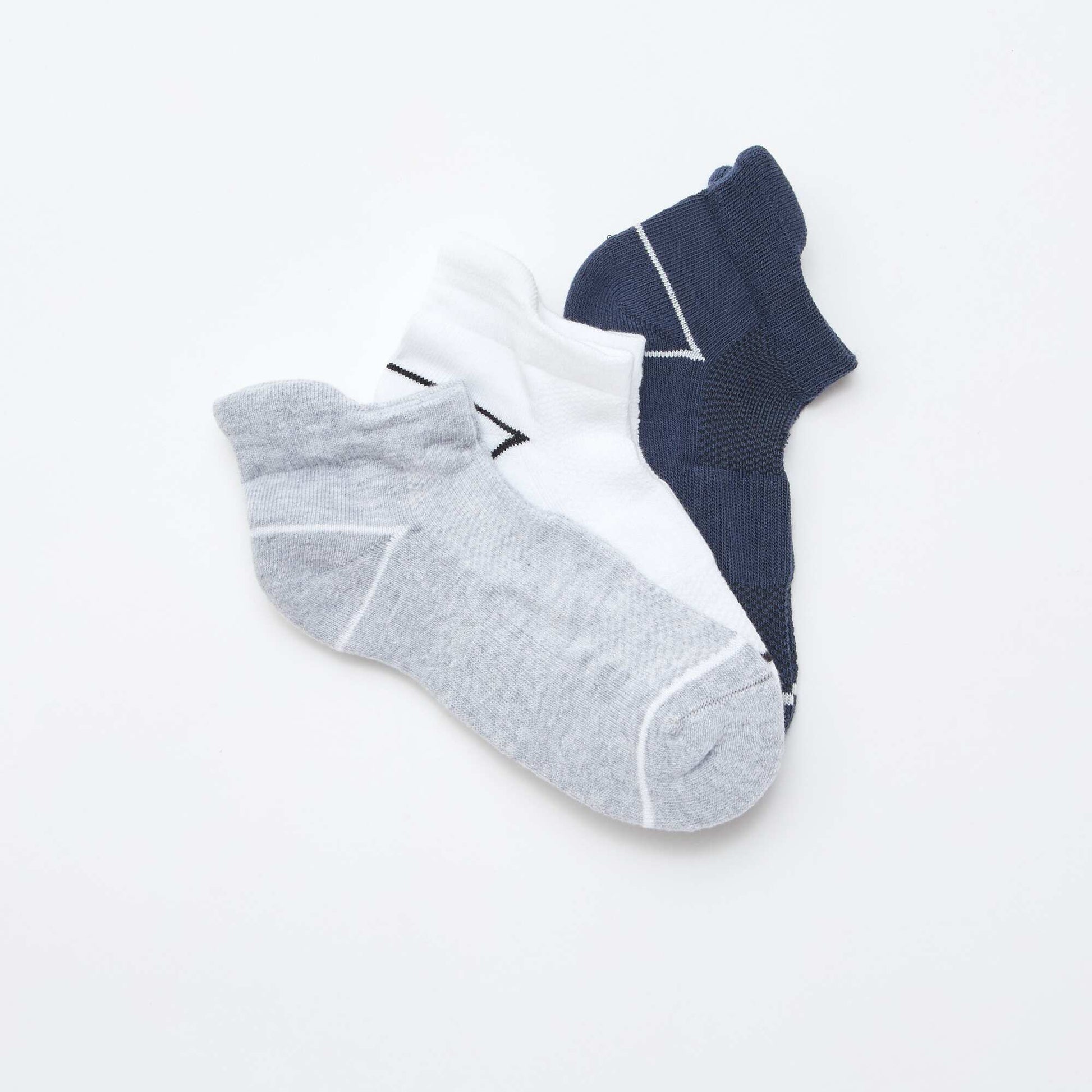 Lot de 3 chaussettes de sport invisibles BLEU
