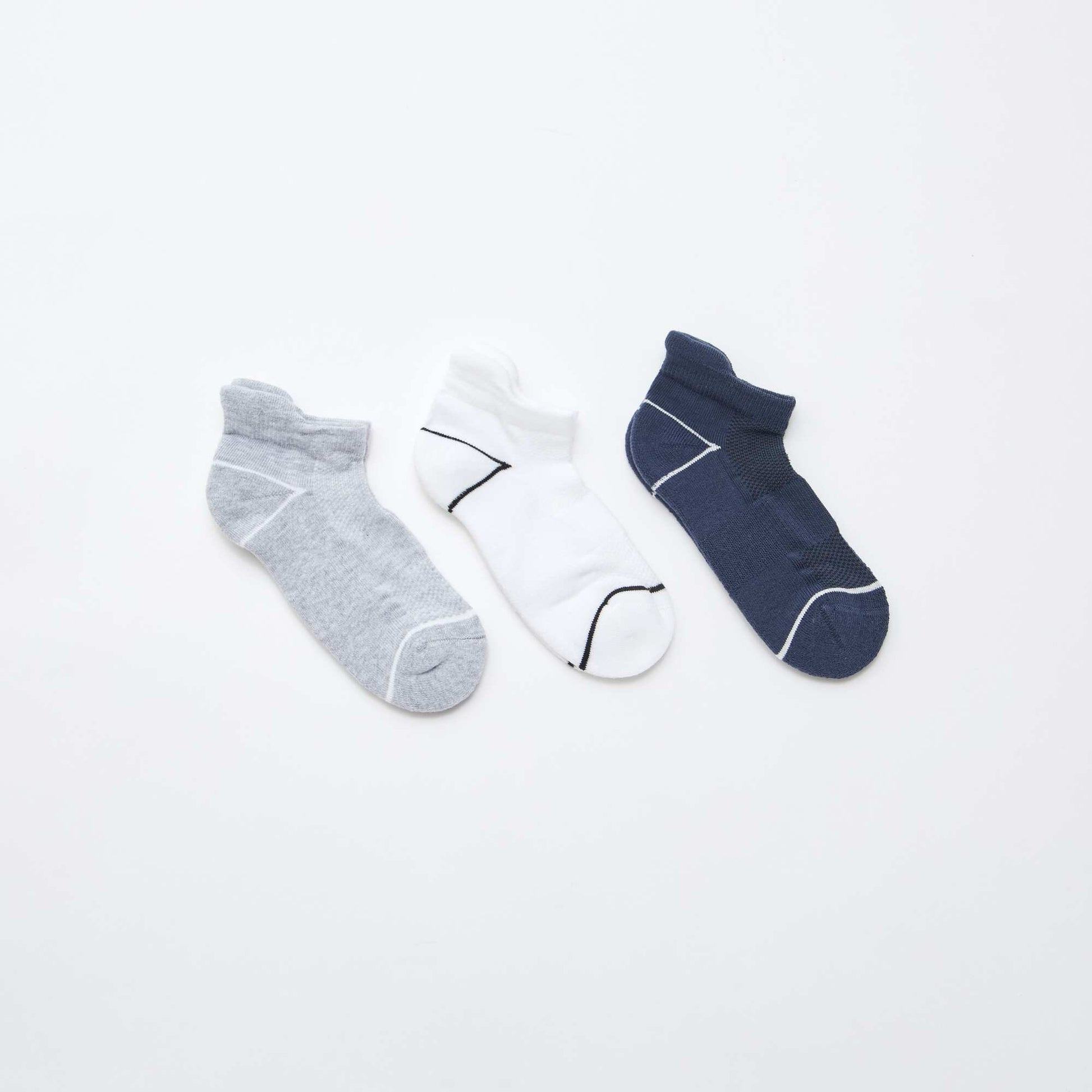 Lot de 3 chaussettes de sport invisibles BLEU