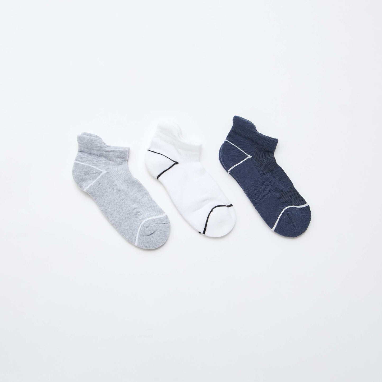 Lot de 3 chaussettes de sport invisibles BLEU