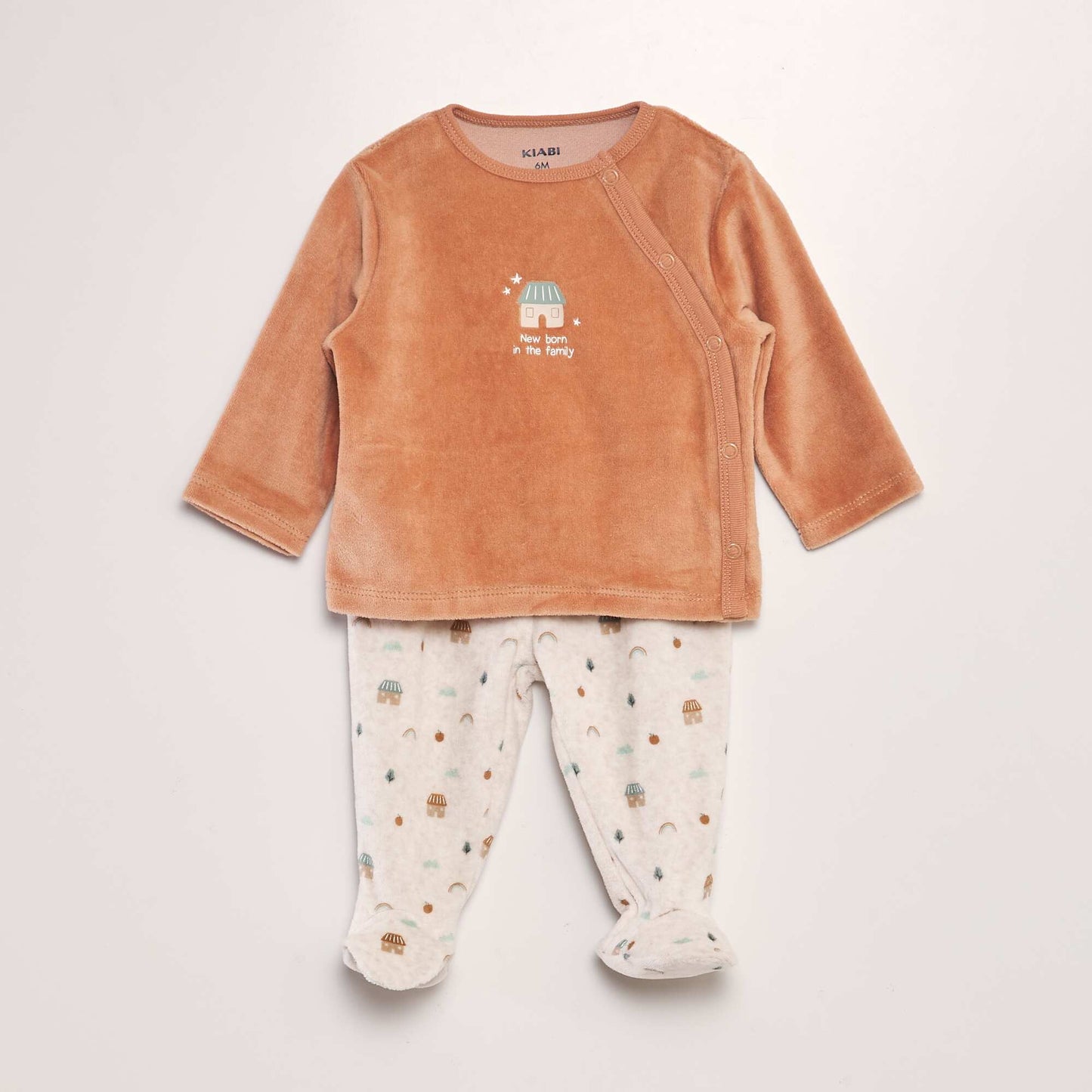 Ensemble pyjama en velours Orange/beige