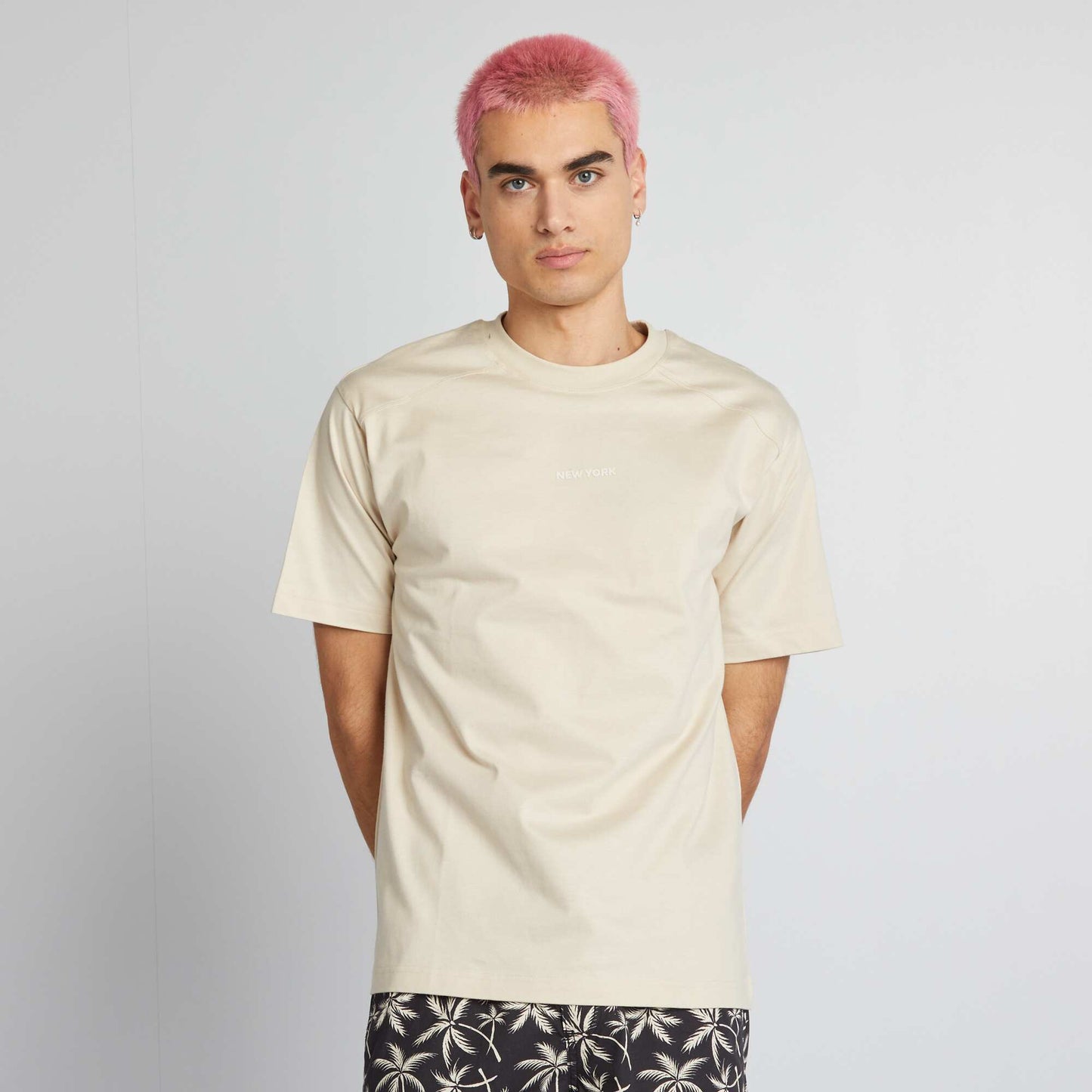 T-shirt   manches courtes 'New York' Beige