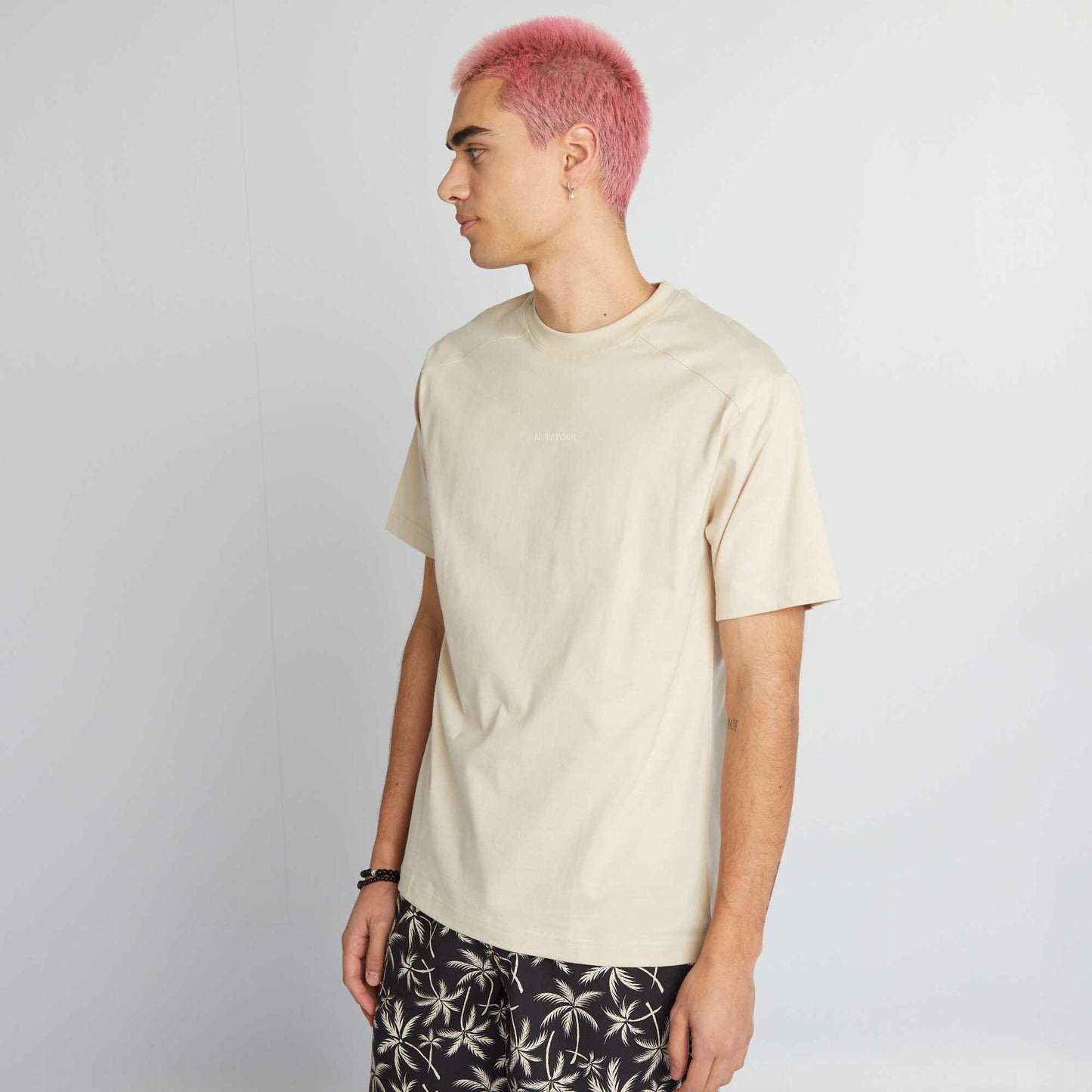 T-shirt   manches courtes 'New York' Beige