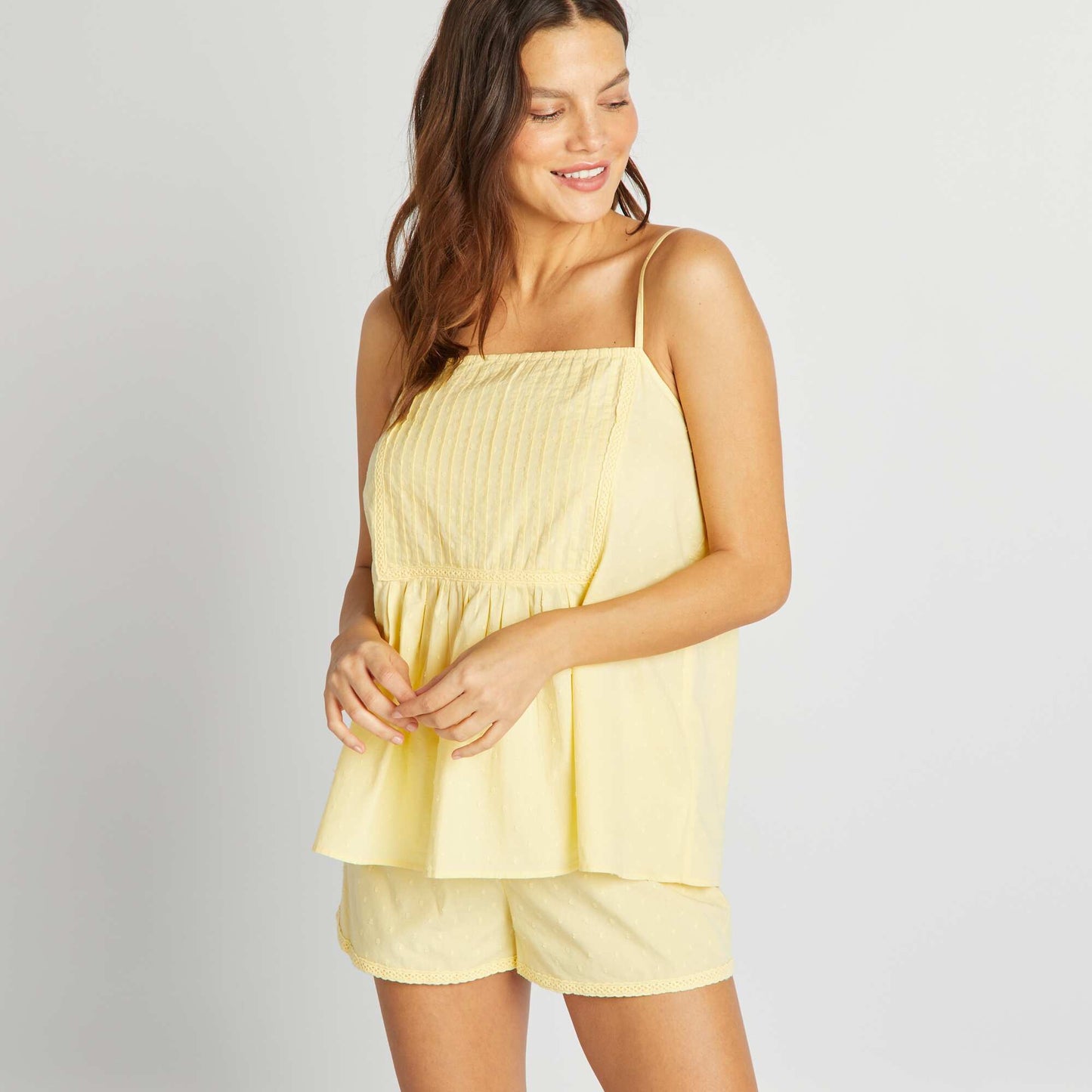 Pyjama d bardeur + short - 2 pi ces Jaune