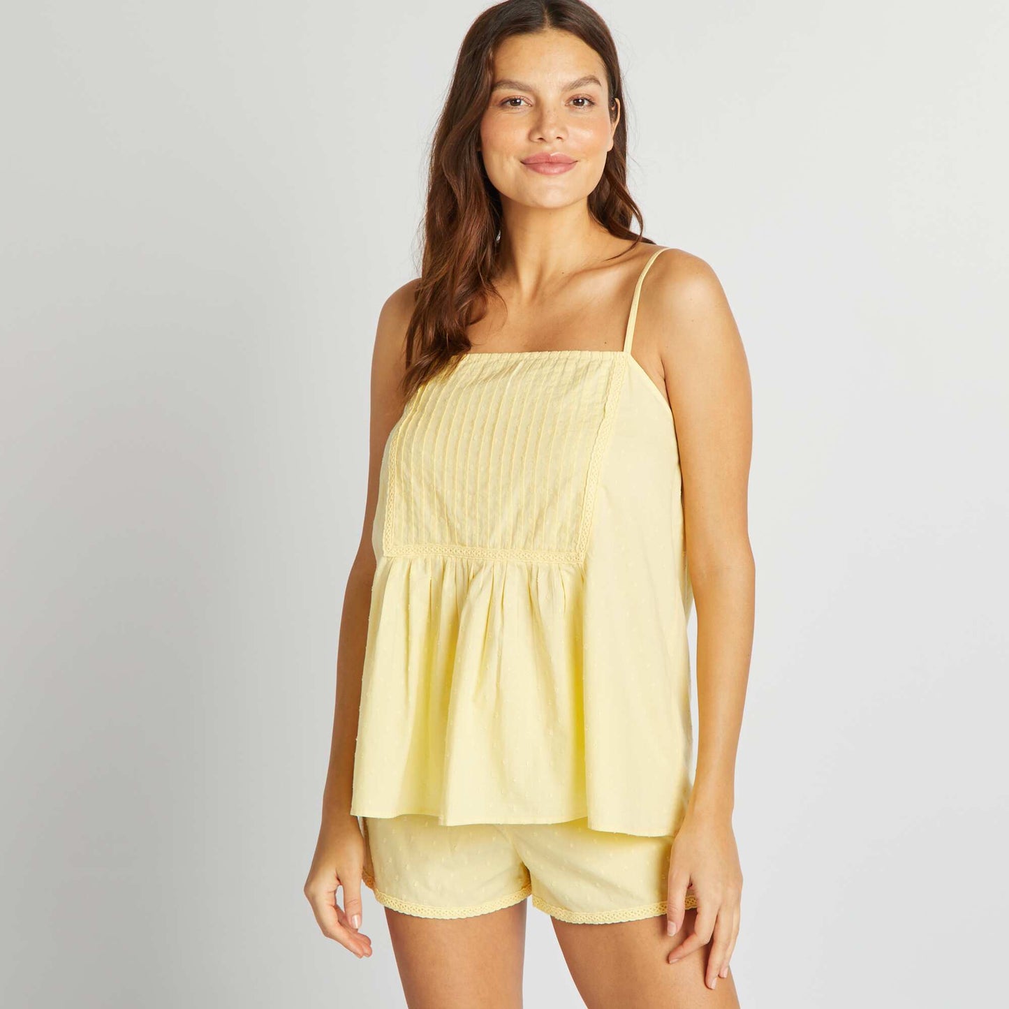 Pyjama d bardeur + short - 2 pi ces Jaune