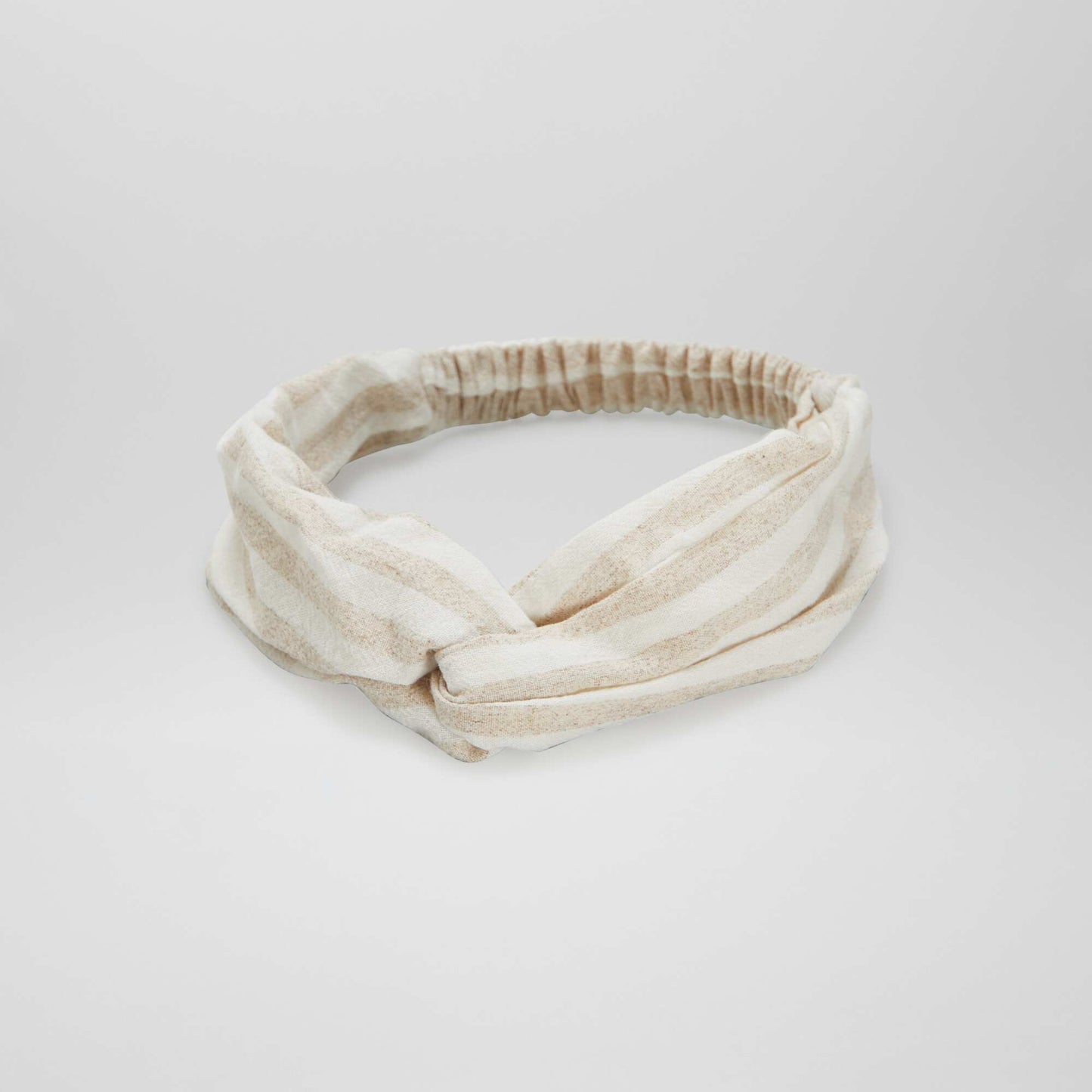 Bandeau ray  en lin m lang  Blanc/beige