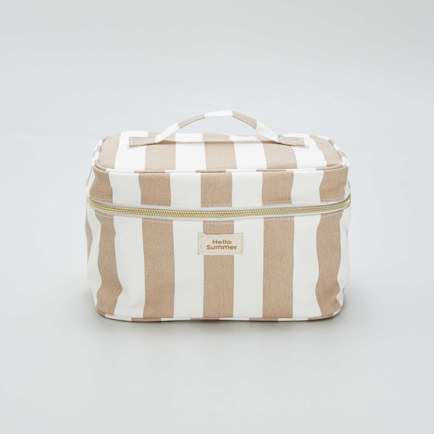 Trousse de toilette imprimée rayé Beige