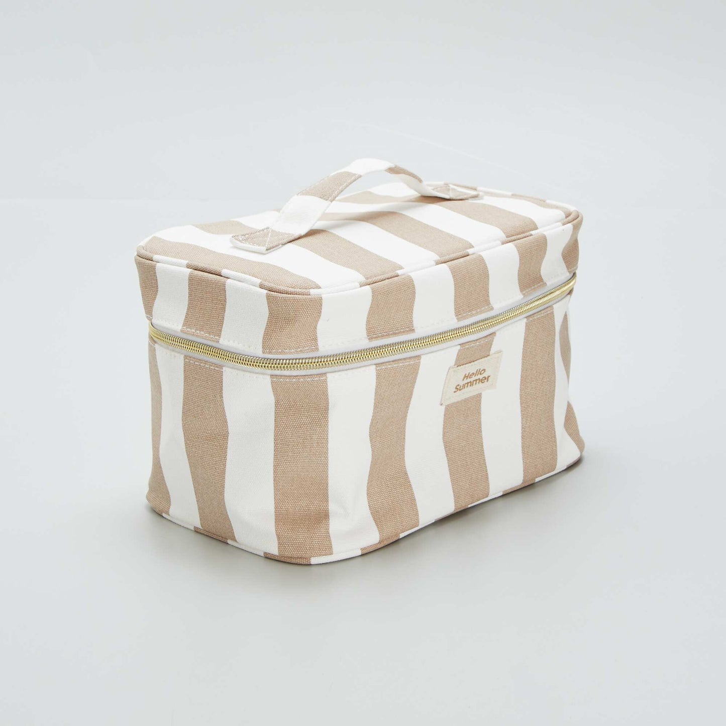 Trousse de toilette imprimée rayé Beige