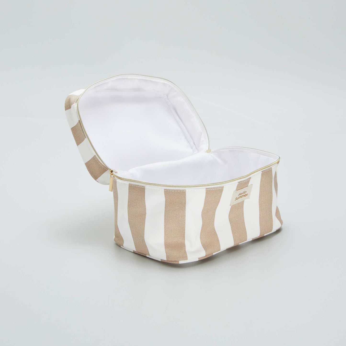 Trousse de toilette imprimée rayé Beige