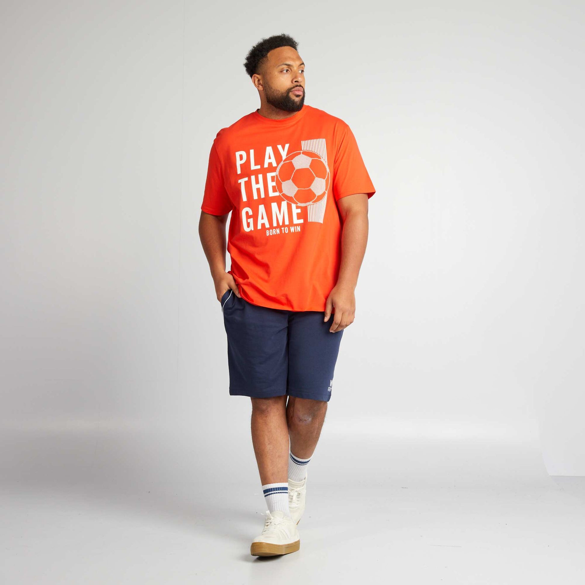T-shirt col rond et manches courtes Orange