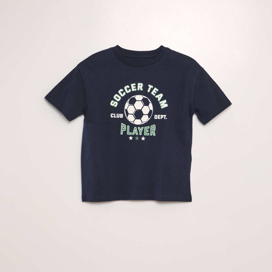 T-shirt manches courtes 'Ballon de foot' Marine