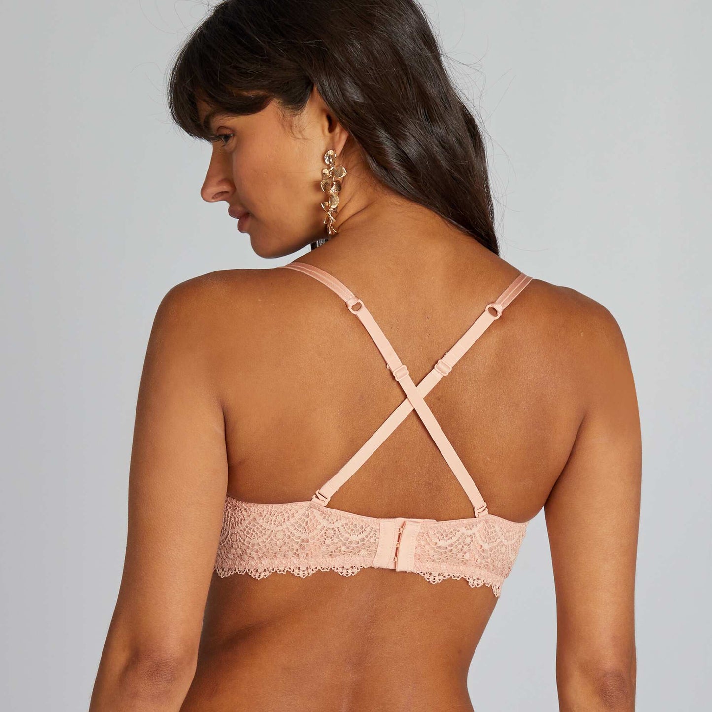 Soutien-gorge balconnet bretelles multi positions rose