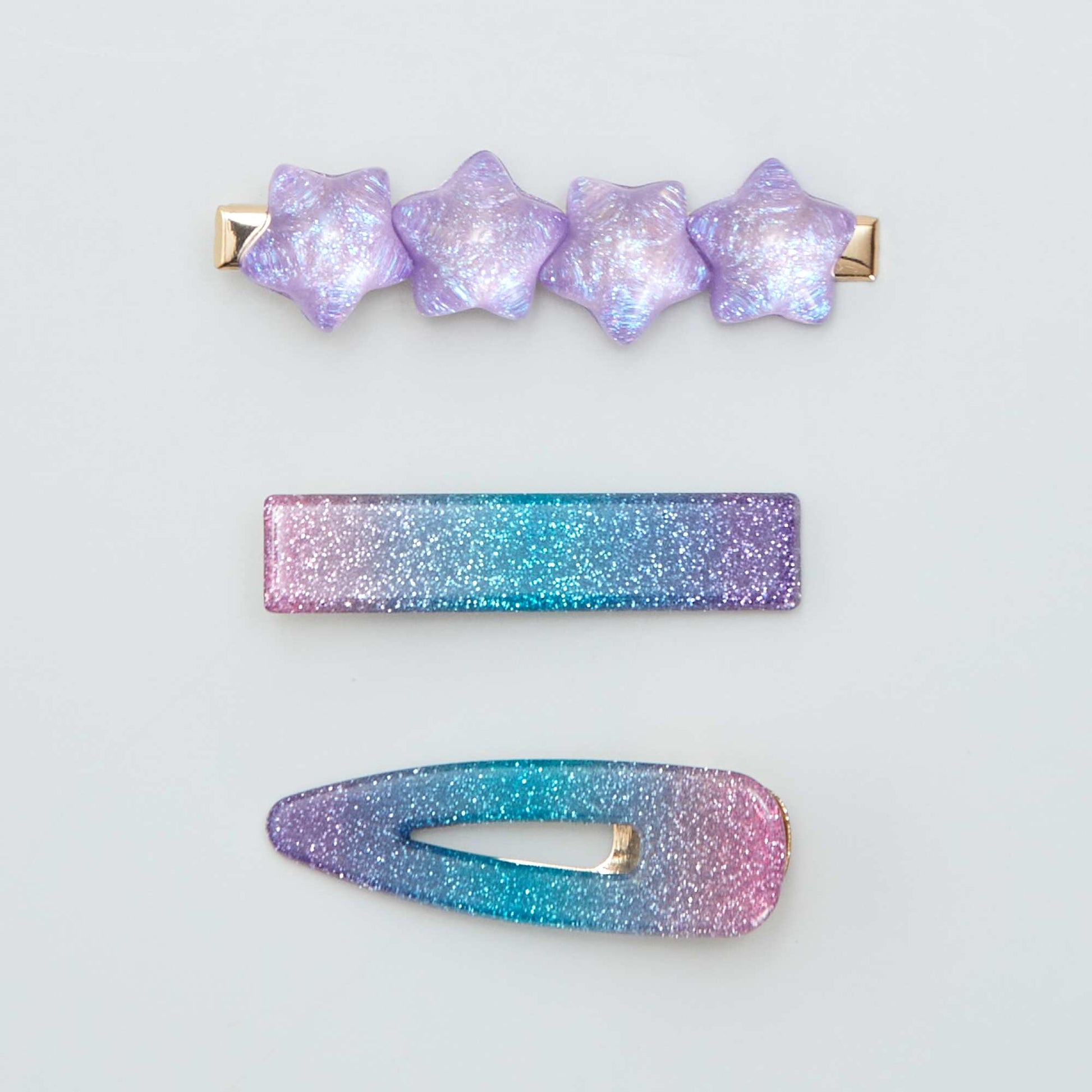 Lot de 3 pinces paillet es Violet