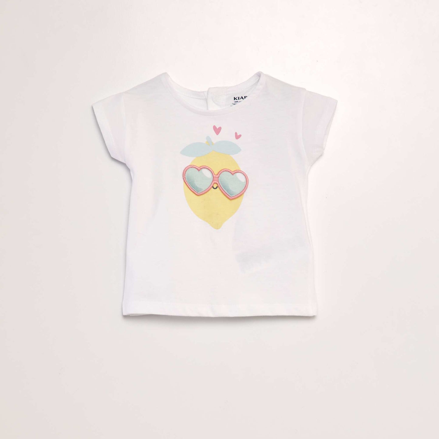 T-shirt imprim  'Citron' + animation en relief Blanc citron