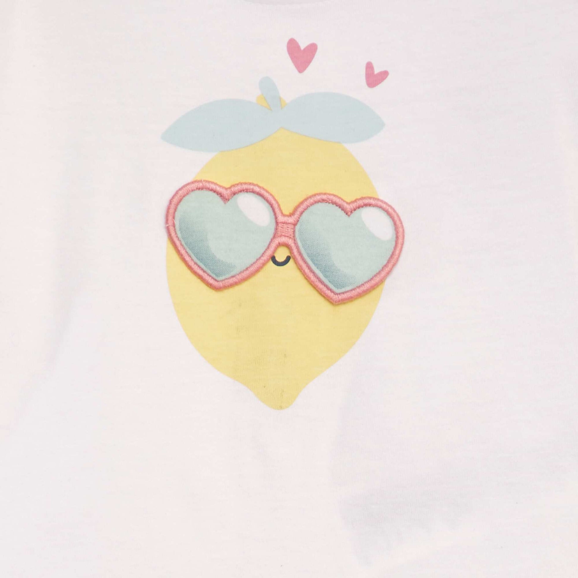 T-shirt imprim 'Citron' + animation en relief Blanc citron