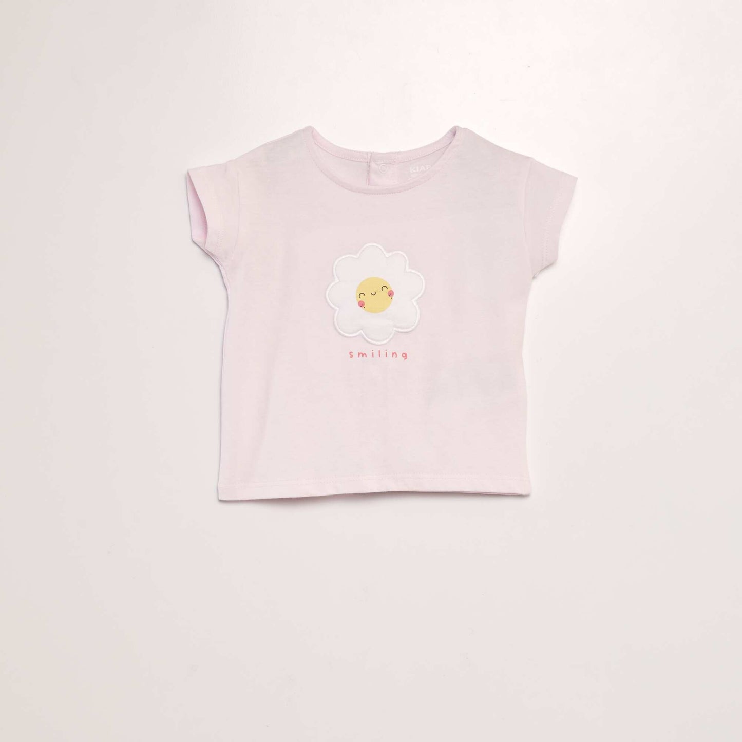 T-shirt imprim  'Fleu' + animation en relief Rose fleur