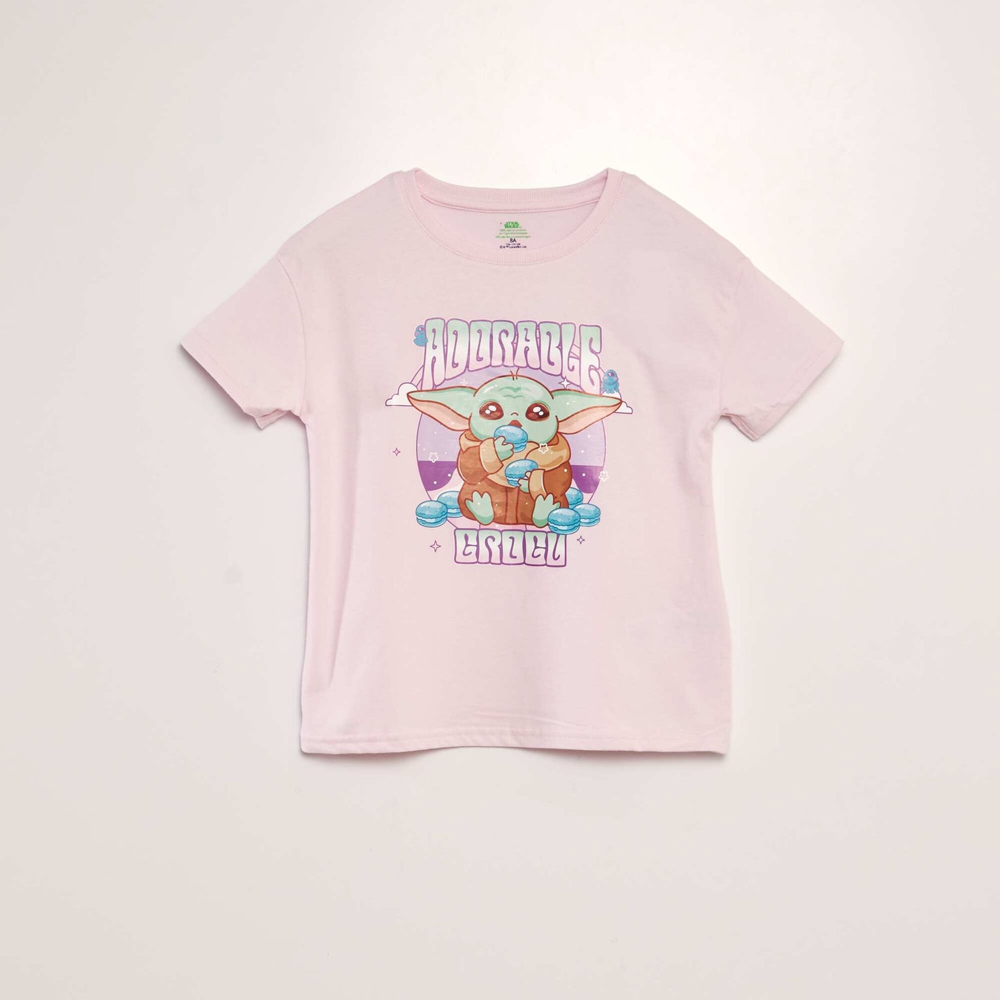 Tee-shirt 'Disney' 'Grogu' col rond Rose