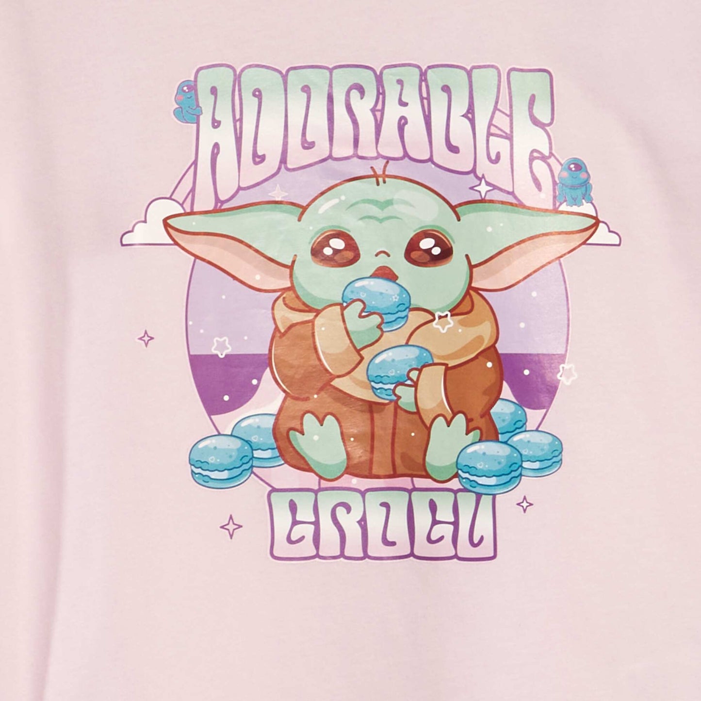 Tee-shirt 'Disney' 'Grogu' col rond Rose