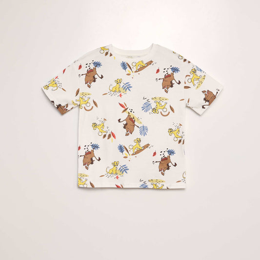 T-shirt imprim 'Disney' Blanc 'Simba Pumba'