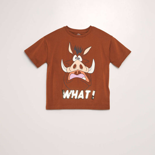 T-shirt imprim 'Disney' Marron 'Pumba'