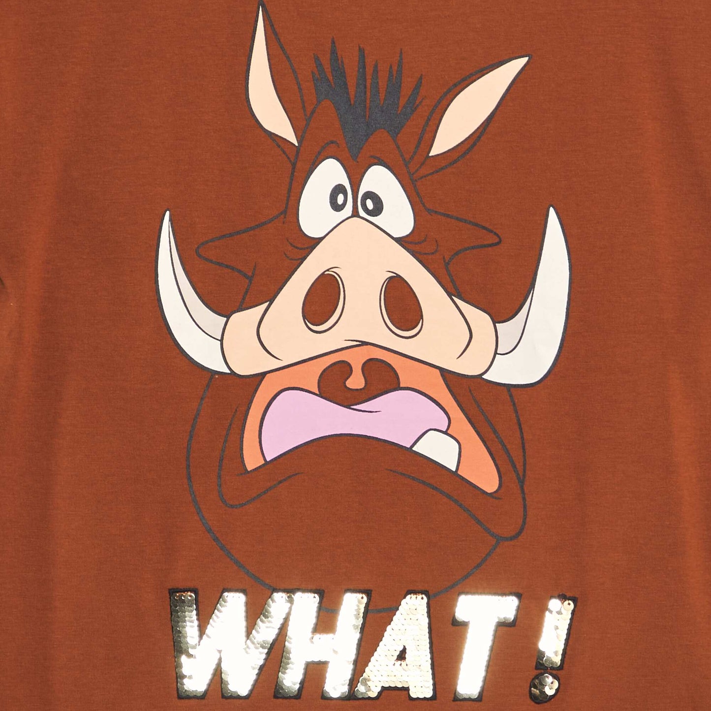 T-shirt imprim 'Disney' Marron 'Pumba'