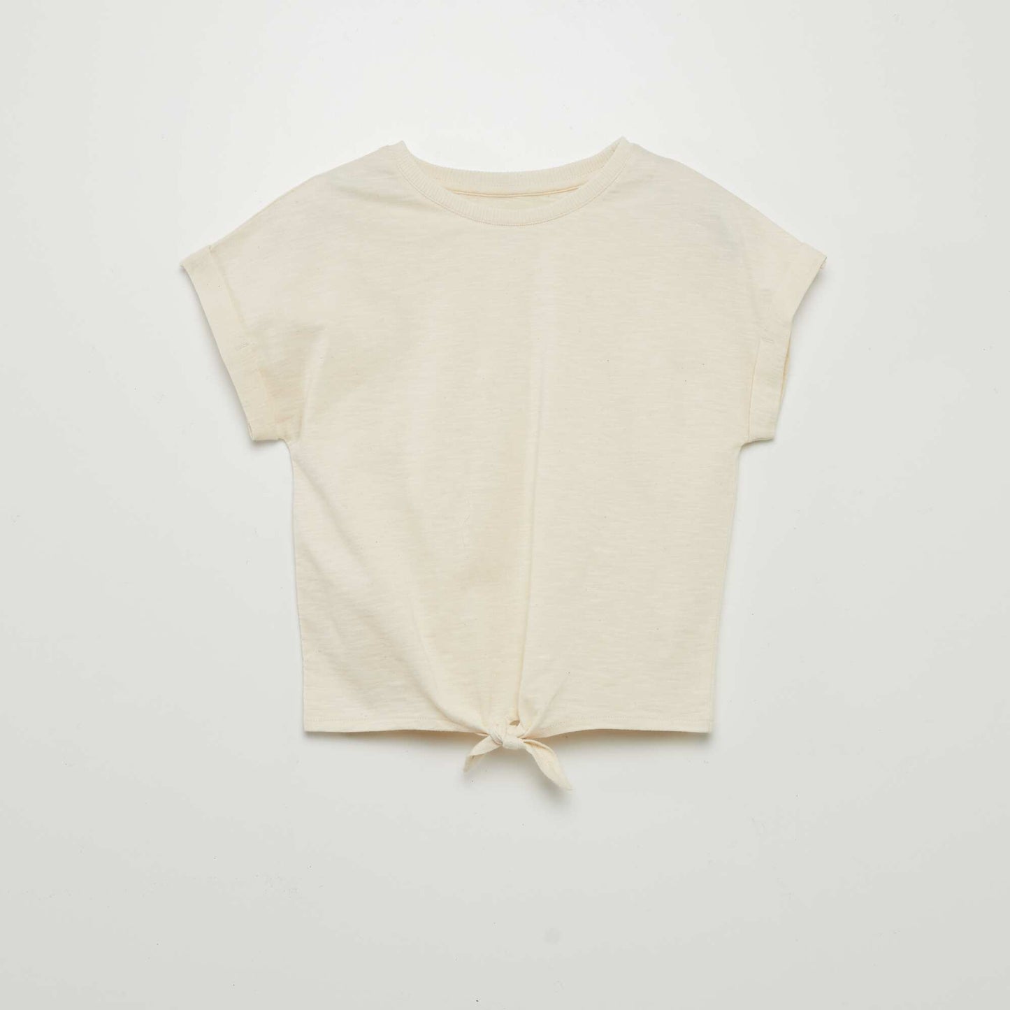 T-shirt avec n ud la base Beige