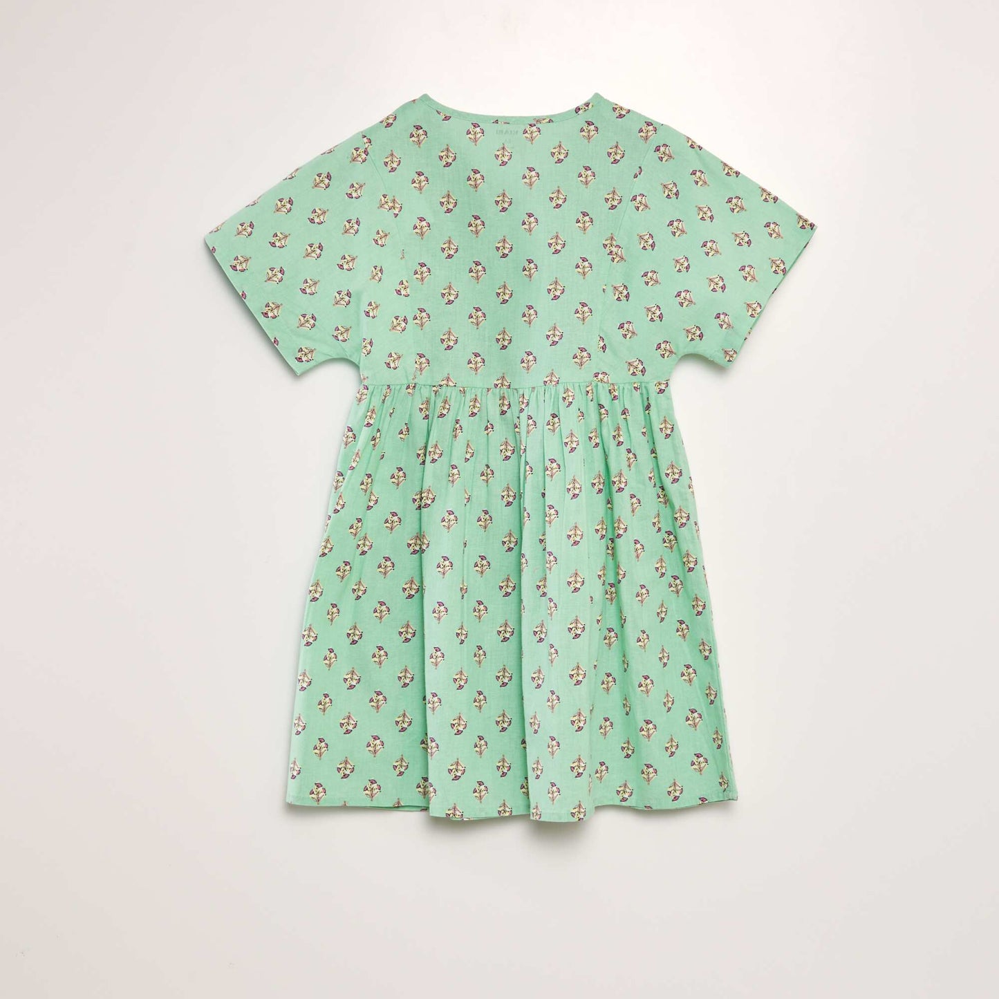 Robe imprim e en coton et lin Vert