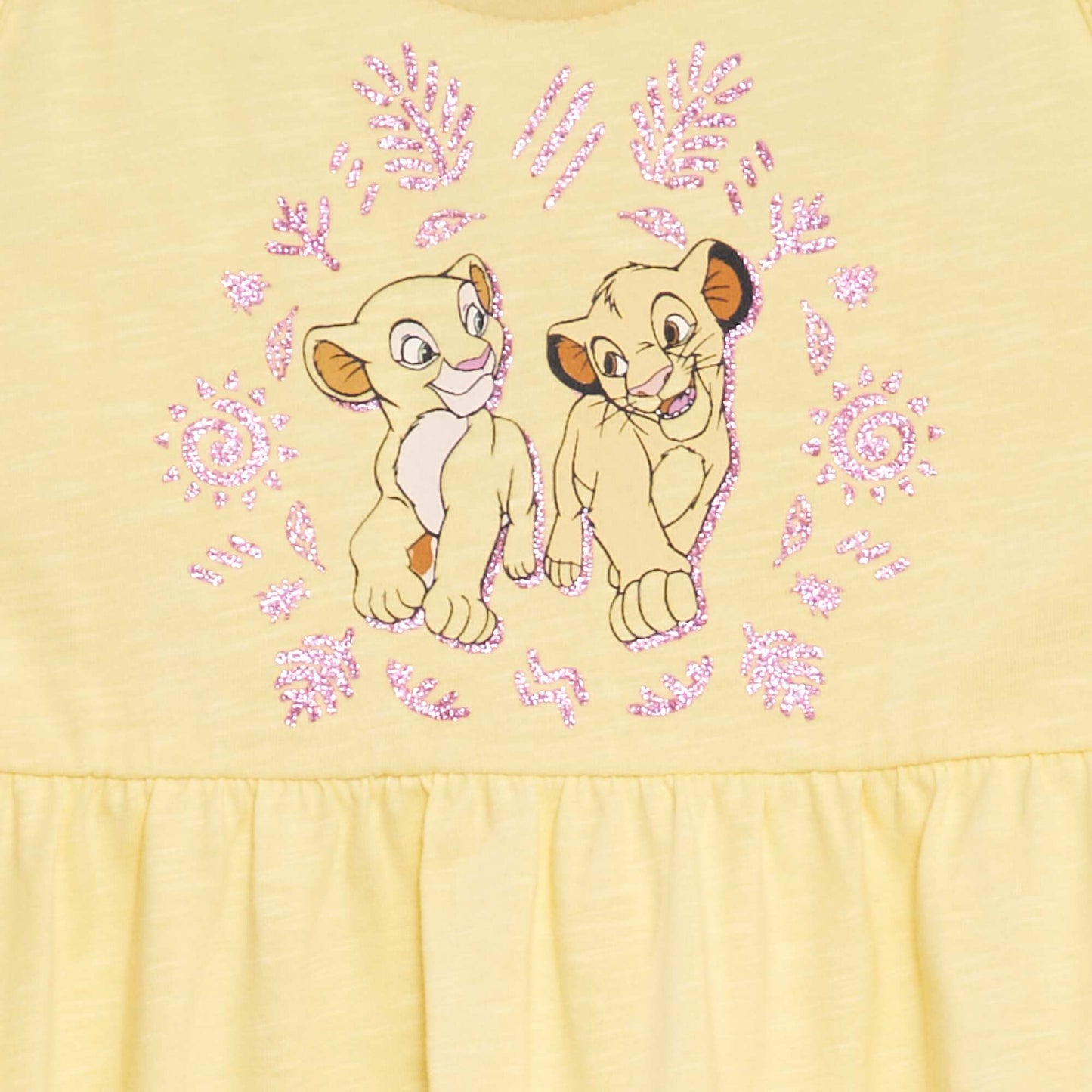 Robe en jersey bretelles 'Disney' 'Nala et Simba' Jaune