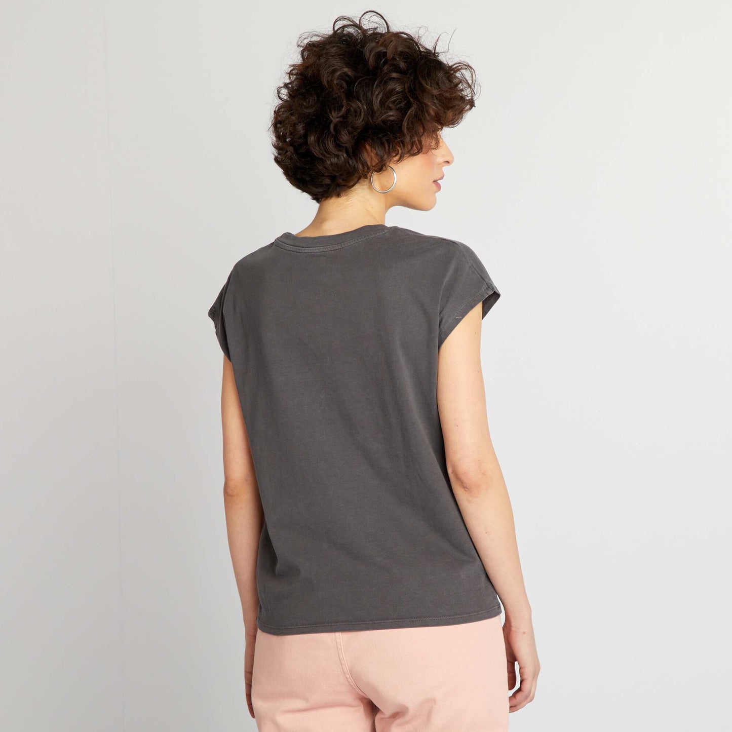 Tee-shirt imprimé thème festival Noir