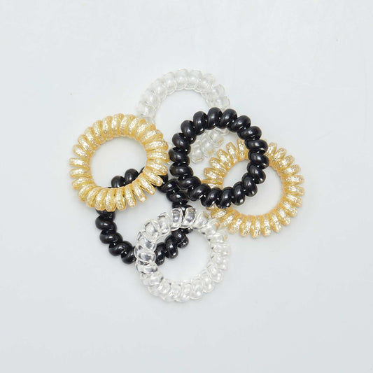Lot de 6 lastiques tortis Noir