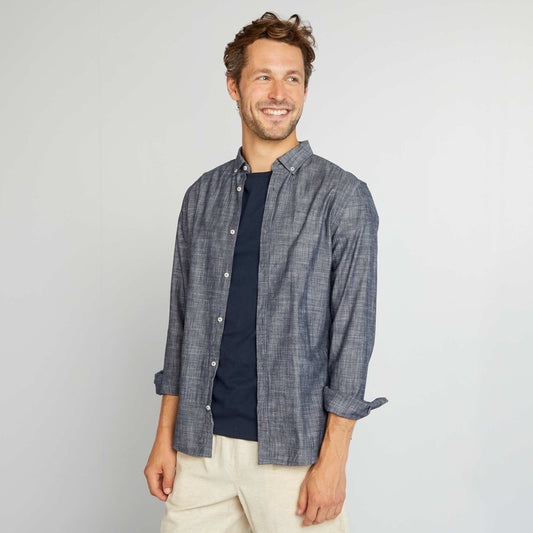 Chemise en chambray Bleu