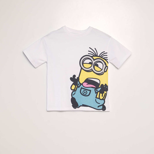 Tee-shirt en coton 'Les Minions' col rond Blanc