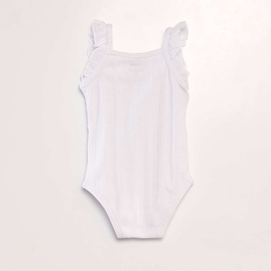 Body d bardeur en maille pointelle blanc