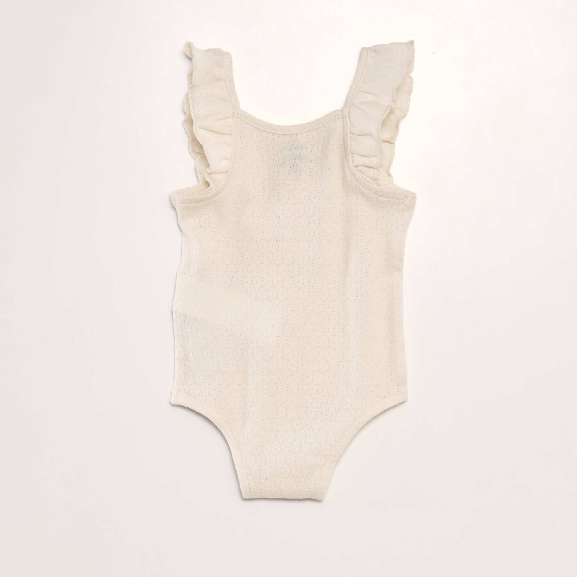 Body bretelles en maille pointelle Beige