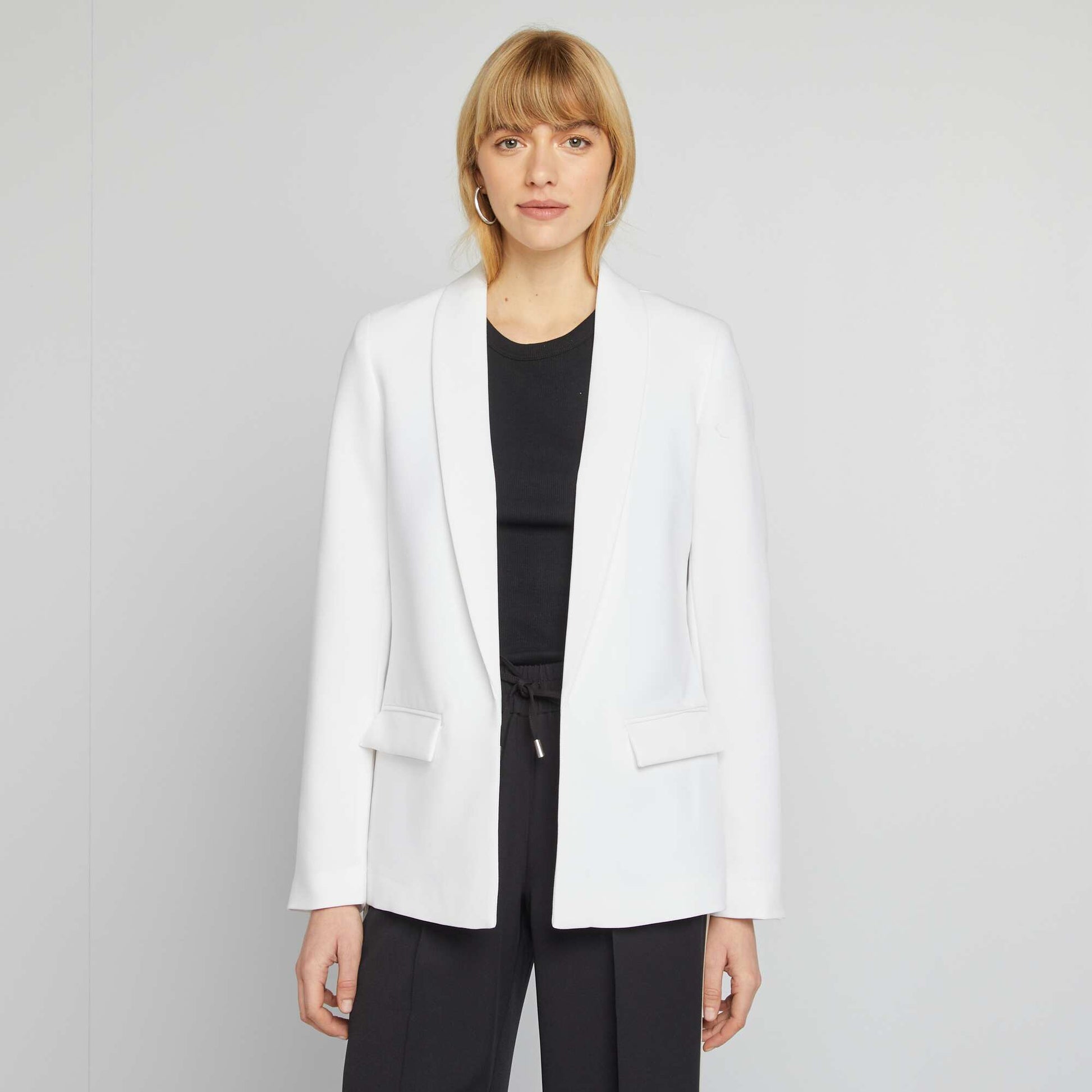 Veste blazer mi-longue BLANC