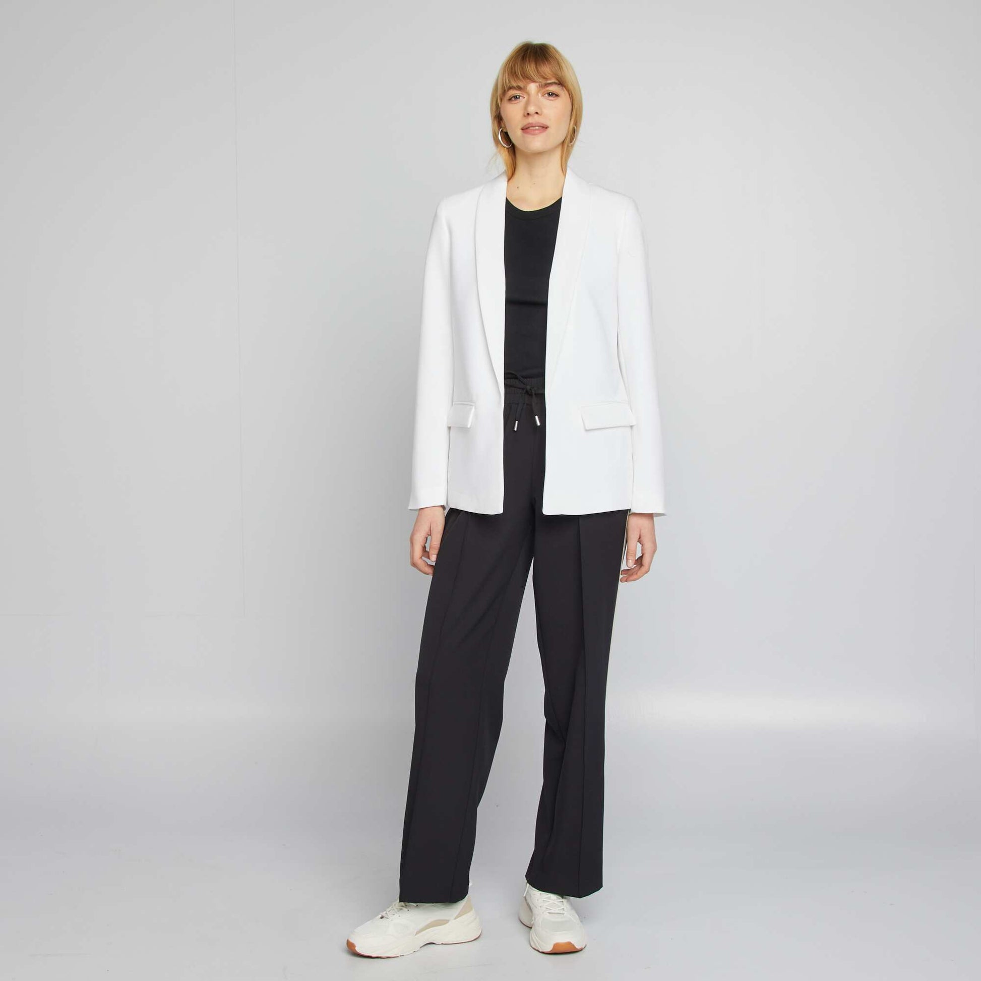 Veste blazer mi-longue BLANC