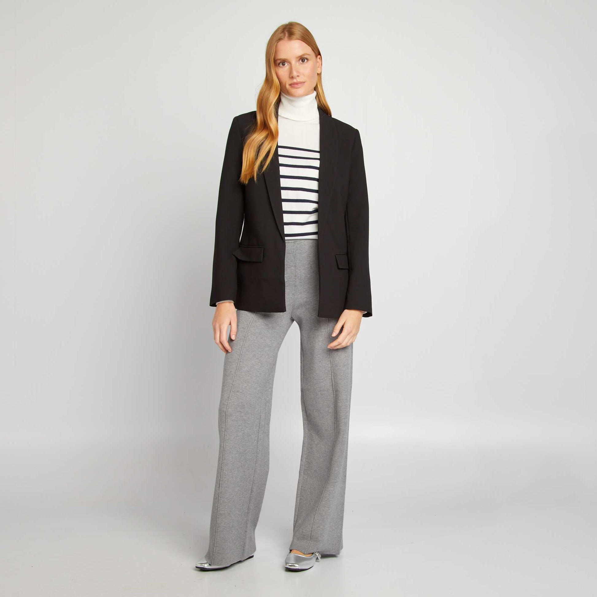 Veste blazer mi-longue noir