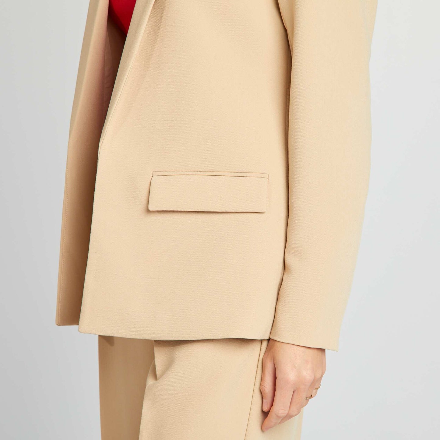 Veste blazer mi-longue Beige