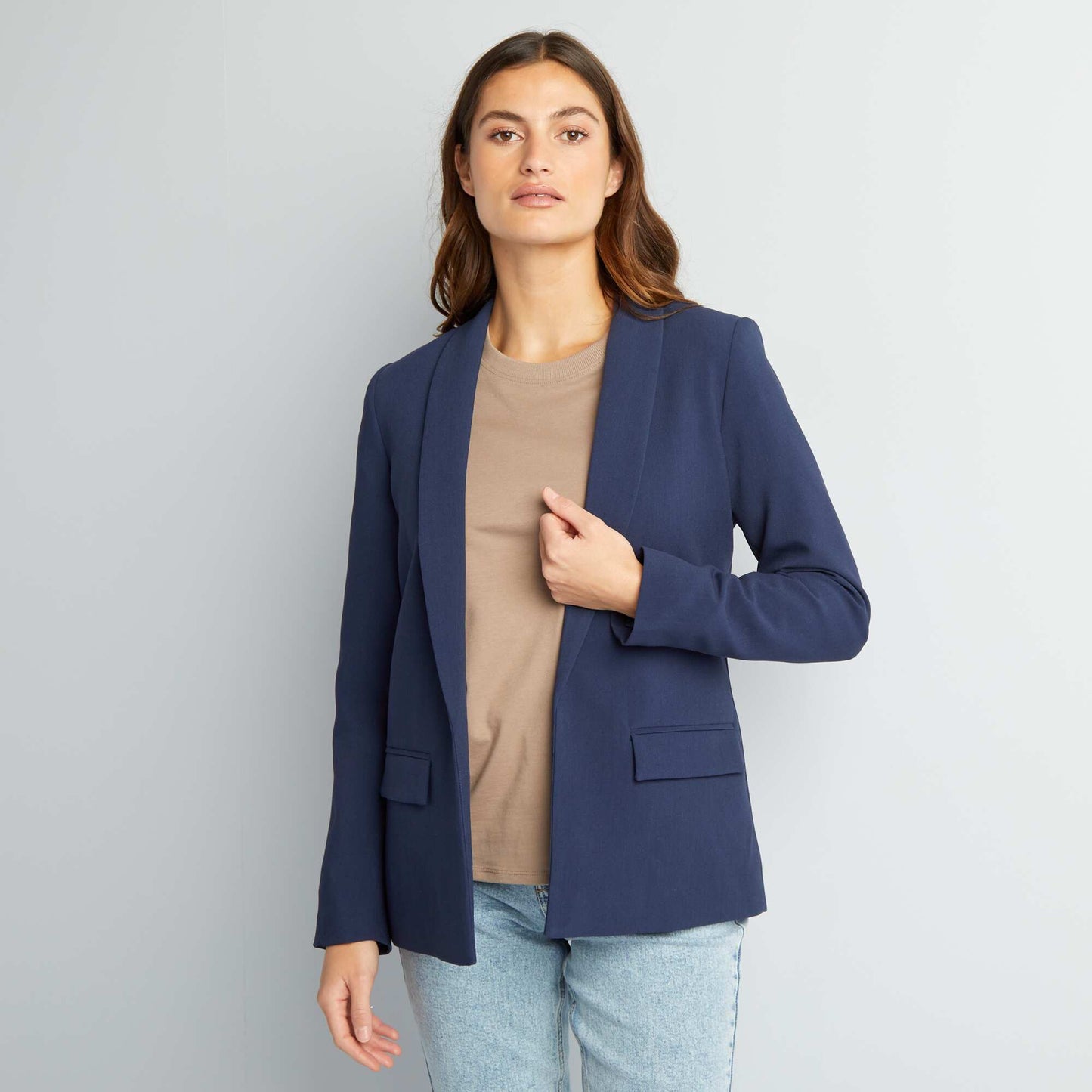 Veste blazer mi-longue Bleu marine