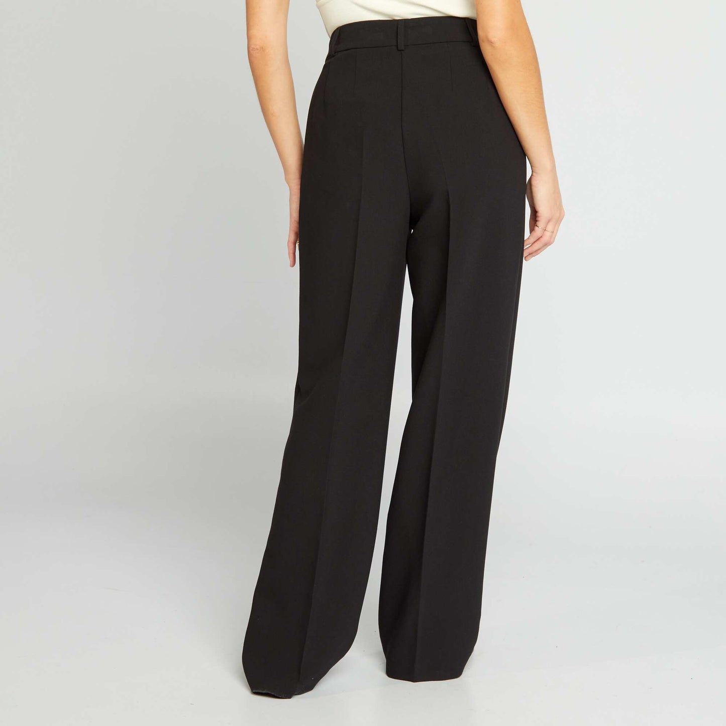 Pantalon large uni noir