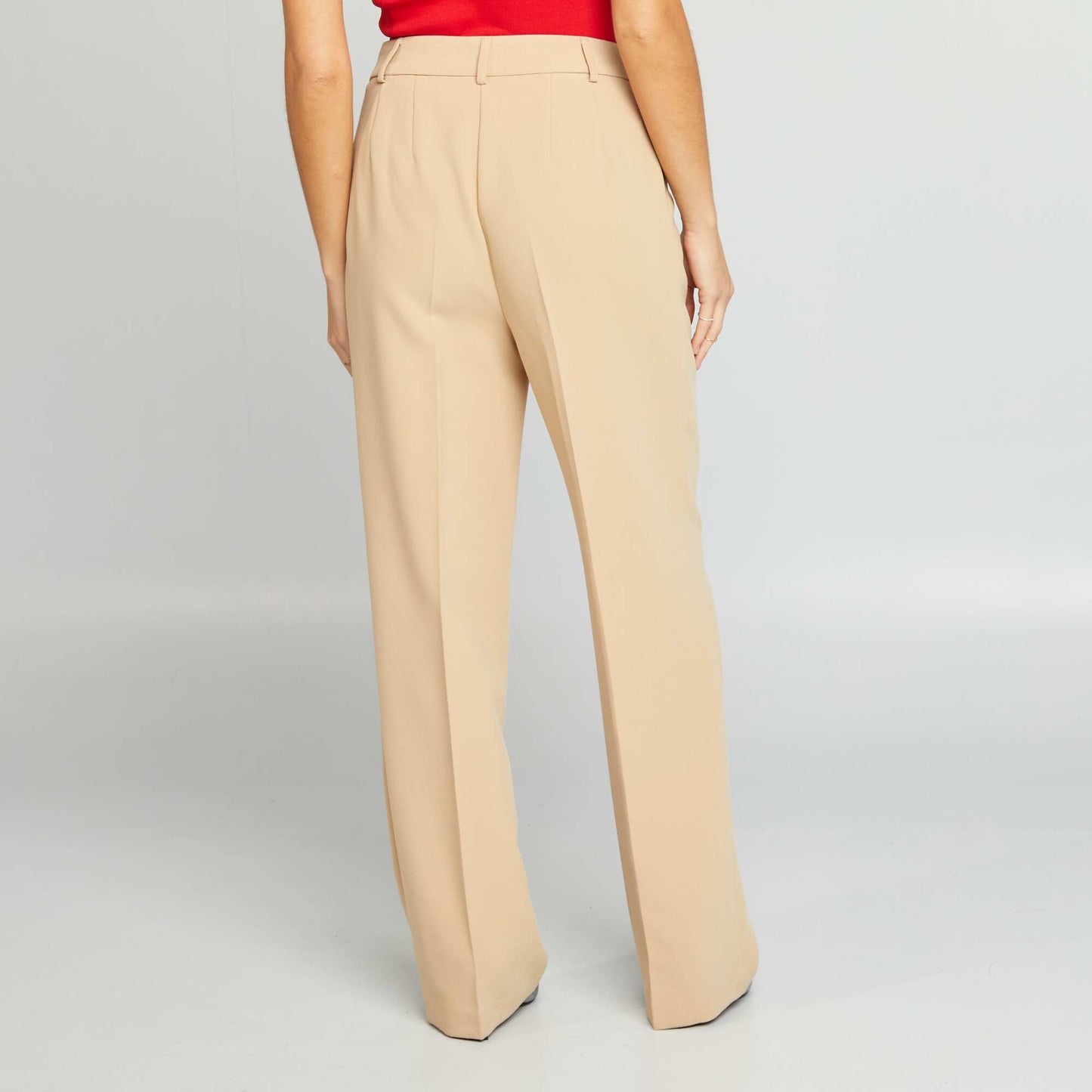 Pantalon large uni Beige