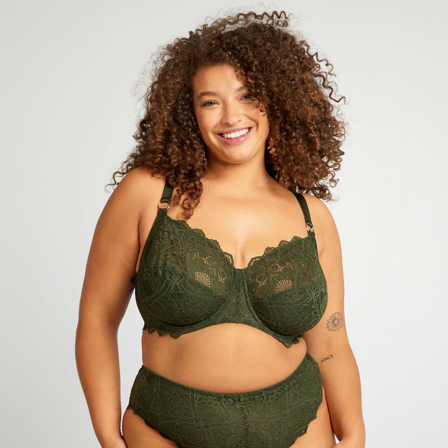 Soutien-gorge corbeille embo tant en dentelle Vert