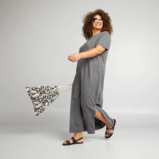 Robe t-shirt effet d lav  Gris