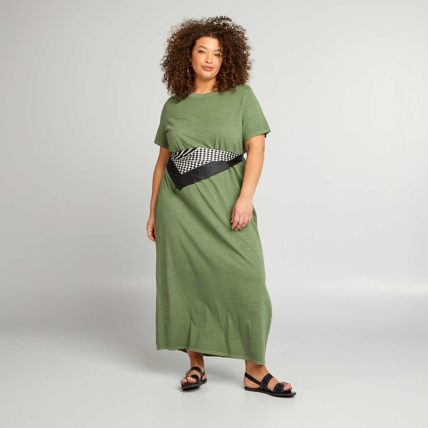 Robe t-shirt effet d lav  Vert