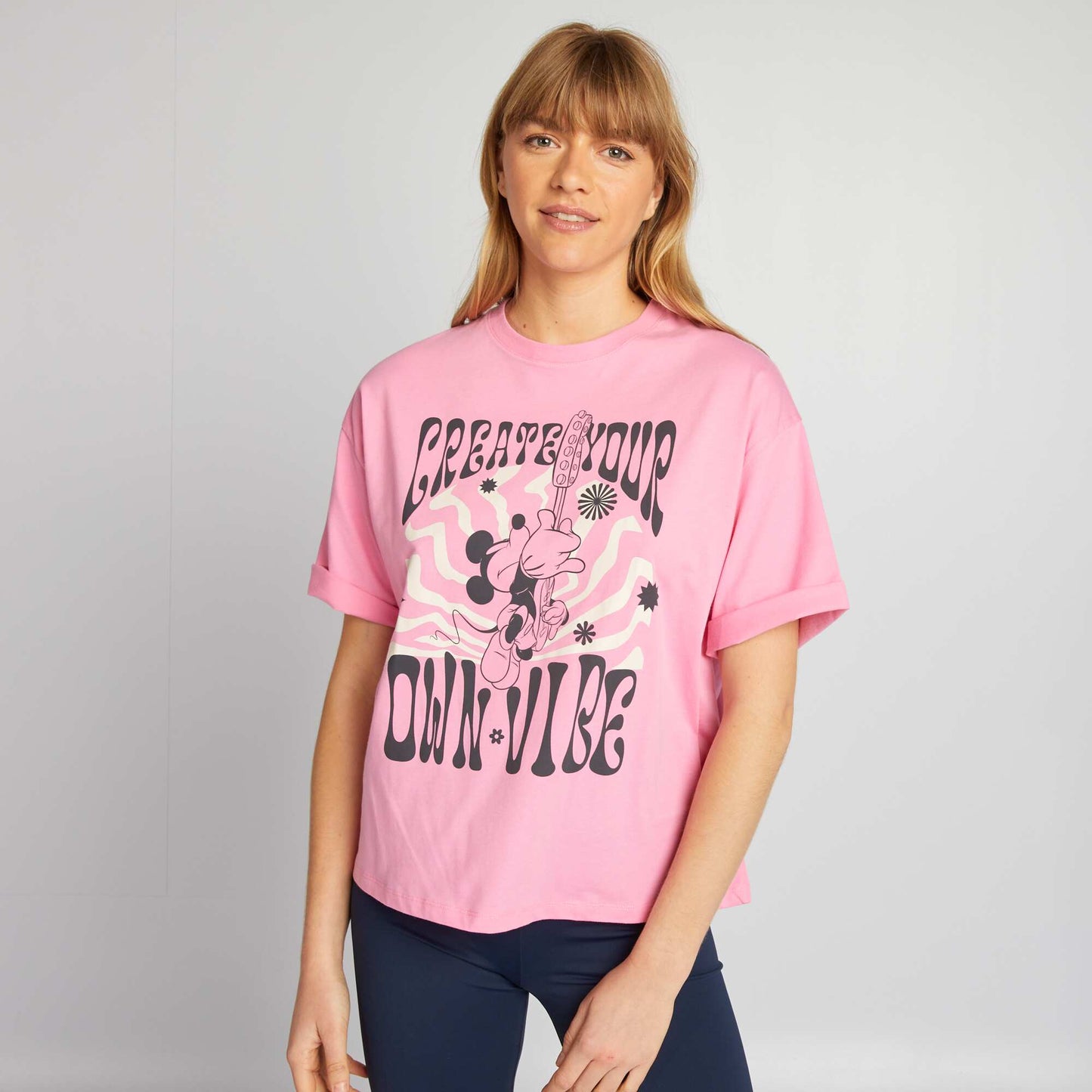 T-shirt oversize style hippie 'Mickey' de 'Disney' Rose