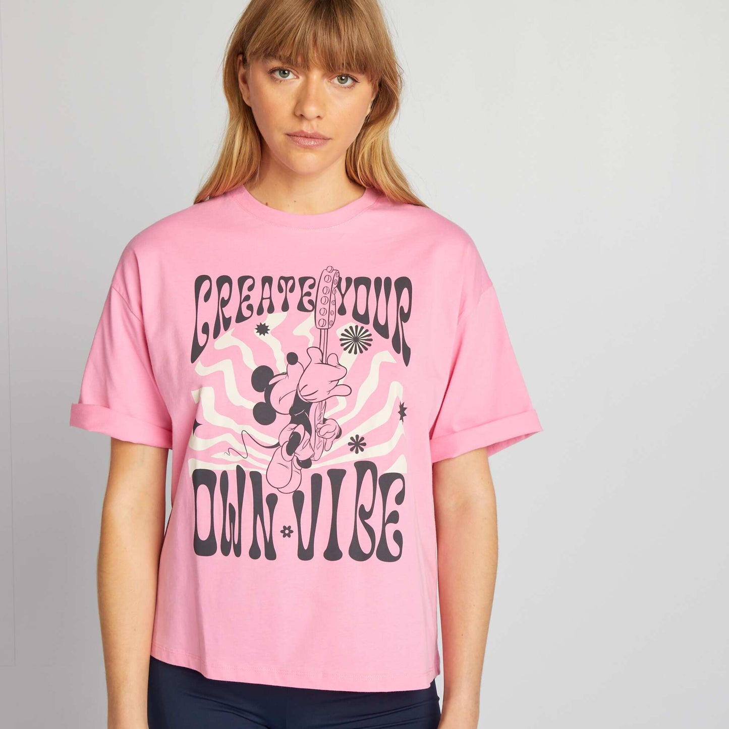 T-shirt oversize style hippie 'Mickey' de 'Disney' Rose