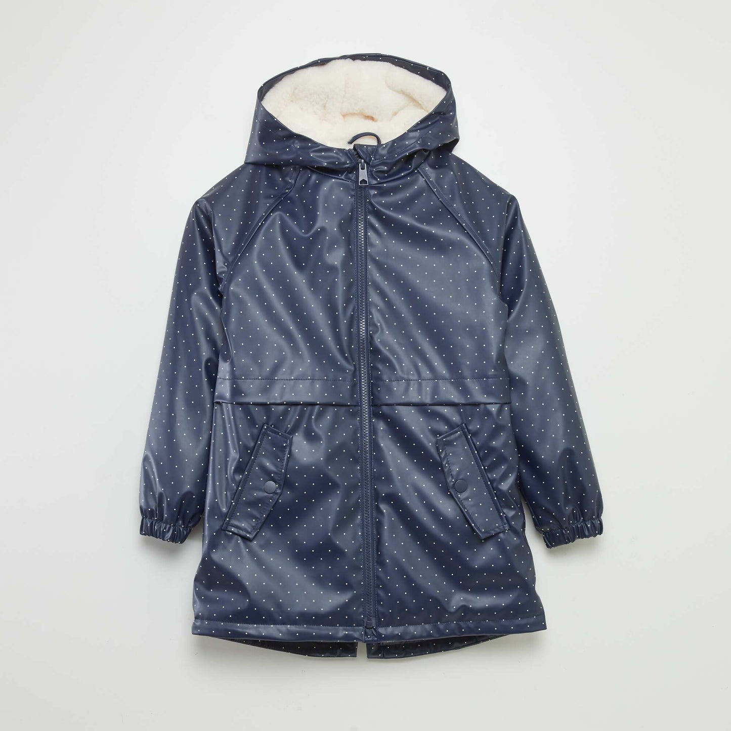 Parka mi-longue   capuche Bleu marine