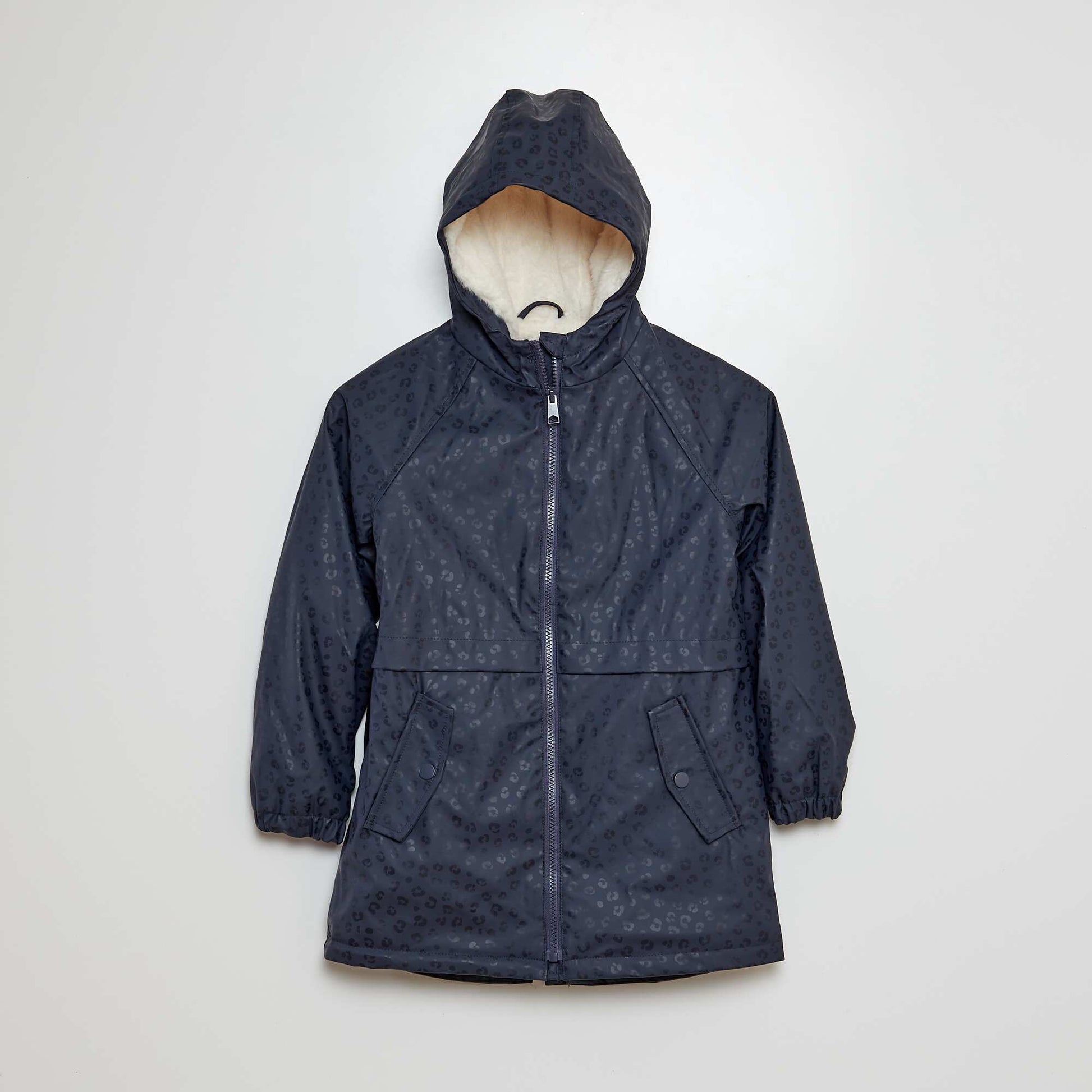 Parka mi-longue capuche Bleu