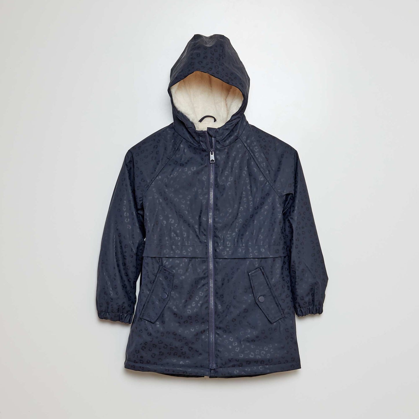 Parka mi-longue capuche Bleu