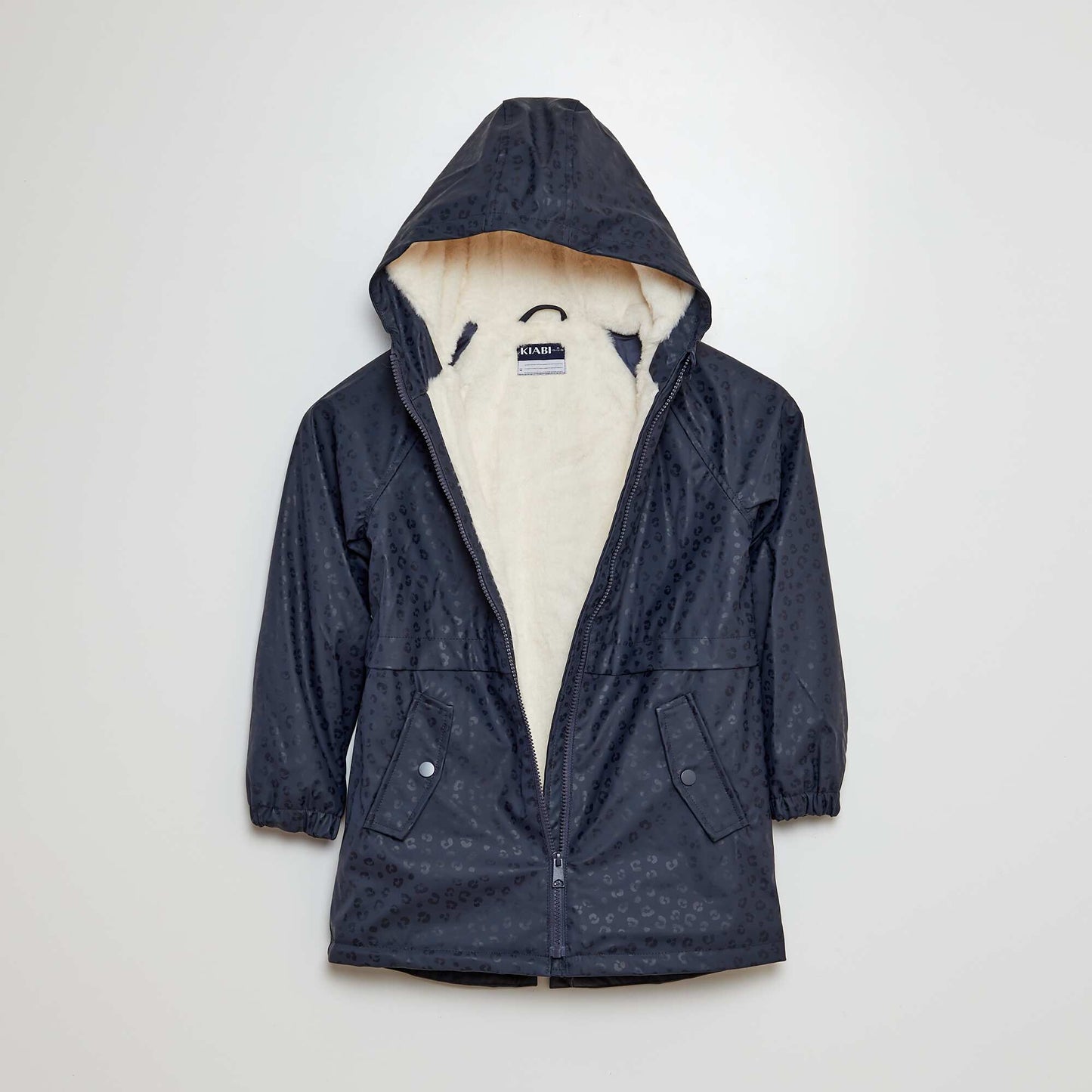 Parka mi-longue capuche Bleu