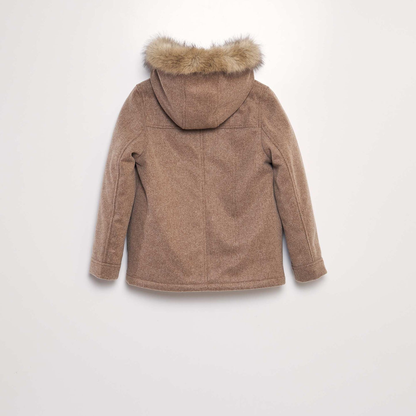 Manteau   capuche fa on lainage Marron